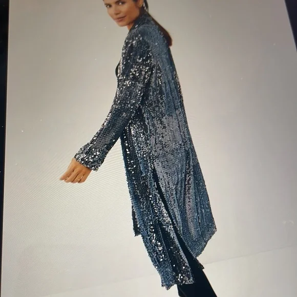 NEW BB DAKOTA STEVE MADDEN HAT TRICK SEQUIN DUSTER - Picture 5 of 9